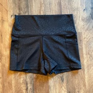 Constantly Varied Gear (CVG) high rise workout shorts. 2.5 inch seem size small
